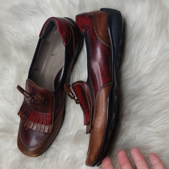 Sesto Meucci Brown Two Tone Kiltie Colorblock Driving  Loafer 8.5N narrow - Picture 8 of 15